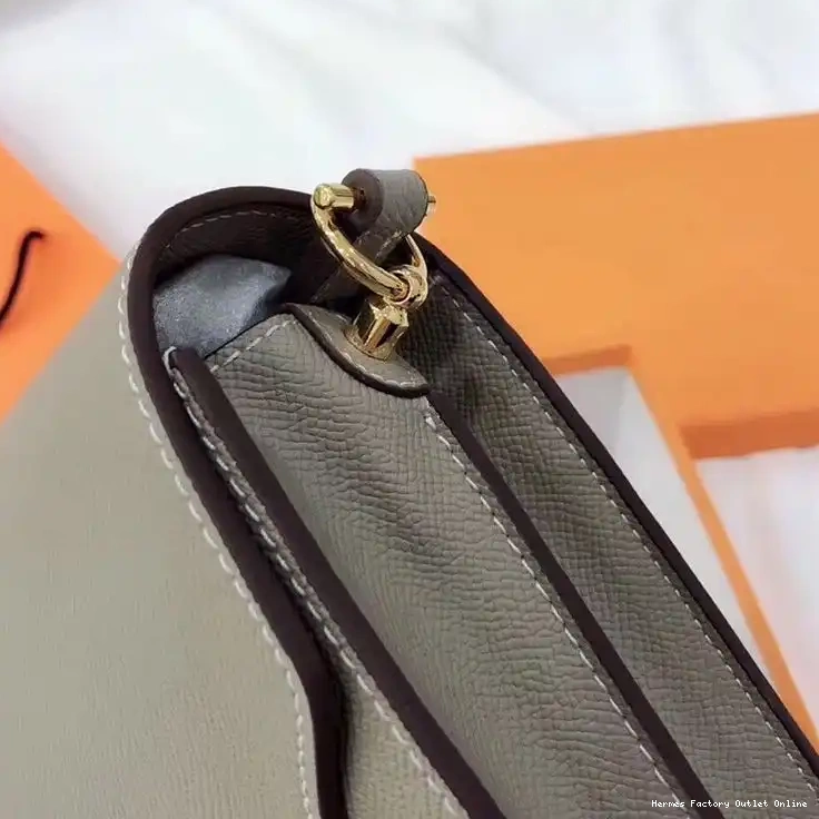Affordable Gold Hermes In Hardware Grey Bag Epsom Roulis Leather 0505